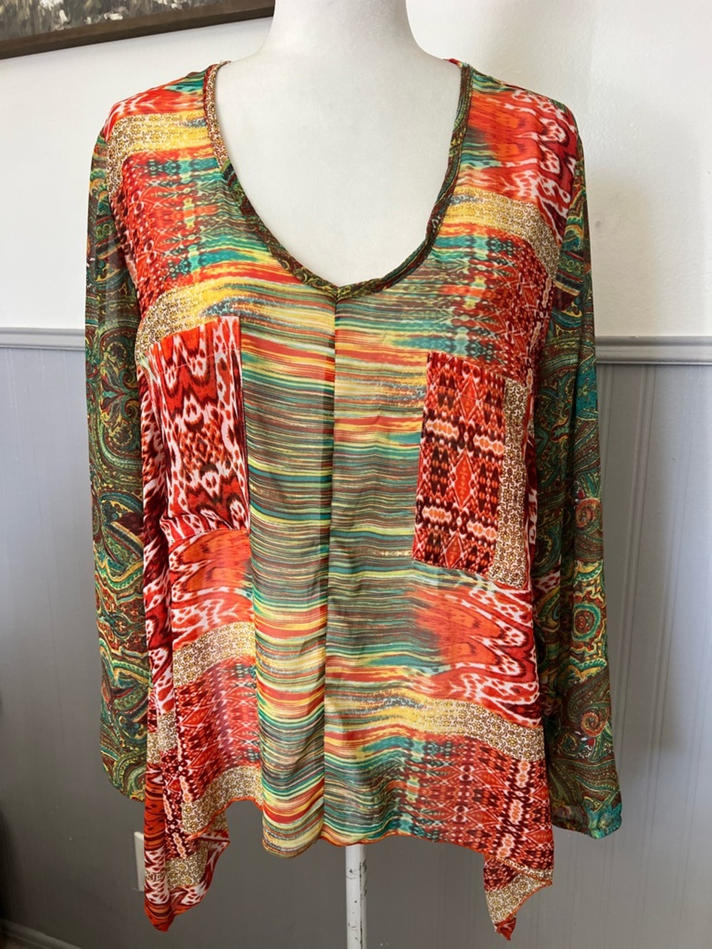 Jeff Gallano Boho French Designer Blouse / Medium / Edgy / Y2K Inspired / Fall